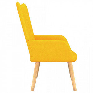 Scaun relaxare cu taburet, galben muștar, textil - V327541V - Img 4