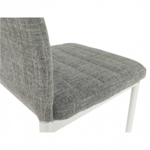 Scaun, textil gri deschis/metal alb - TP201232 - Img 8