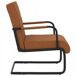 Scaun tip consolă, maro mat, piele ecologică - V325781V - Img 3