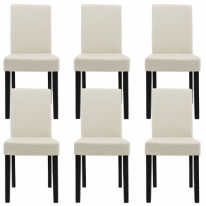Scaune bucatarie, set 6 buc, piele sintetica, crem fildes - P48263381 - Img 1