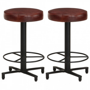 Scaune de bar, 2 buc., 52 cm, piele naturală - V321969V - Img 2
