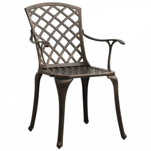 Scaune de grădină, 4 buc., bronz, aluminiu turnat - V315571V