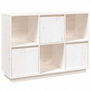 Servantă, alb, 110,5x35x80 cm, lemn masiv de pin - V814355V - Img 1