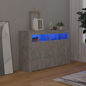Servantă cu lumini LED,gri beton, 115,5x30x75 cm - V804341V - Img 2