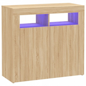 Servantă cu lumini LED, stejar sonoma, 80x35x75 cm - V804331V
