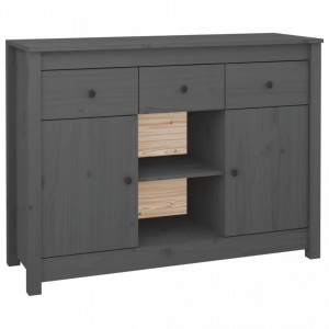 Servantă, gri, 100x35x74,5 cm, lemn masiv de pin - V814551V