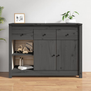 Servantă, gri, 100x35x74 cm, lemn masiv de pin - V814556V - Img 2