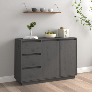 Servantă, gri, 111x34x75 cm, lemn masiv de pin - V813806V - Img 2