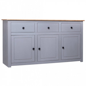 Servanta, gri, 135 x 40 x 80 cm, lemn masiv pin, gama Panama - V282704V