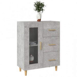 Servantă, gri beton, 69,5x34x90 cm, lemn prelucrat - V812208V - Img 4