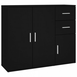 Servantă, negru, 91x29,5x75 cm, lemn prelucrat - V823270V - Img 1