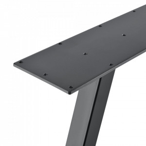 Set 2 bucati picioare masa, 70 x 12 x 72 cm, metal/gri - P65542001 - Img 2