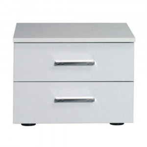 Set 2 noptiere, alb si alb-lucios, 47x41x35 cm - TP210567