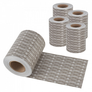 Set 4 bucati folie gard 140 m, PVC gri efect ratan - P79660026 - Img 2