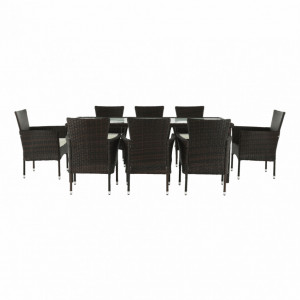 Set de grădină, cu 9 piese, 1 masă, 8 scaune, maro - TP254297 - Img 8