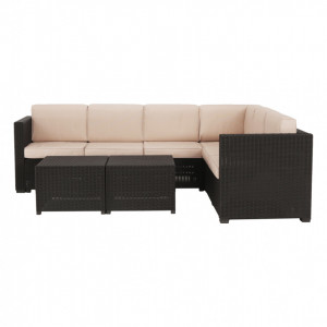 Set de grădină din ratan cu 3 piese, 2 măsuţe şi 1 colţar, maro - TP254773 - Img 20