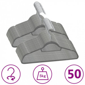 Set de umerase anti-alunecare, 50 buc., gri, catifea - V289918V - Img 2