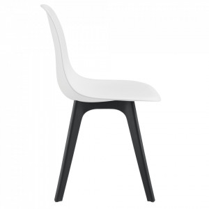 Set doua bucati scaune design Ama, 83 x 54 x 48 cm, plastic, alb/negru - P58452004 - Img 2