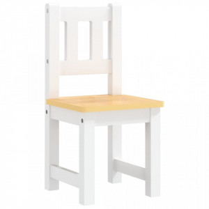 Set masă si scaune pentru copii, 3 piese, alb și bej, MDF - V10410V - Img 4