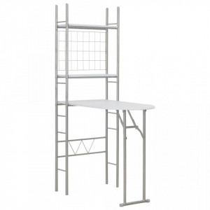 Set mobilier bucatarie cu depozitare, 3 piese, alb, MDF si otel - V284403V - Img 3