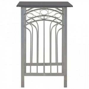Set mobilier de bar, 3 piese, antracit, lemn si otel - V284397V - Img 4