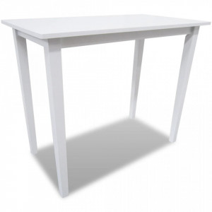 Set mobilier de bar din lemn, masă și 4 scaune, alb - V271832V - Img 1