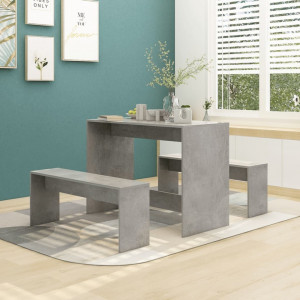 Set mobilier de bucătărie, 3 piese, gri beton, PAL - V809480V - Img 2
