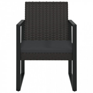 Set mobilier de grădină cu perne, 3 piese, negru, poliratan - V319198V - Img 4