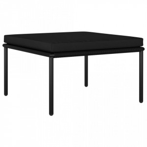 Set mobilier de gradina cu perne, 3 piese, negru, PVC - V48594V - Img 4