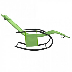 Șezlong balansoar, verde, oțel și textilenă - V318123V - Img 4