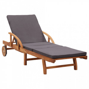 Sezlong cu perna, lemn masiv de acacia - V46026V - Img 1