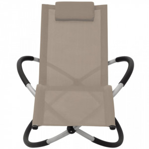 Șezlong geometric de exterior, gri taupe, oțel - V47775V - Img 1