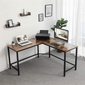 SOBII4 - Birou, Masa de scris stil Industrial, 135 x 135 x 76 cm - Img 4