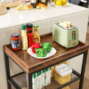 SOMSI3 - Masuta servire cu roti stil Industrial, 60 x 40 x 75 cm - Img 4