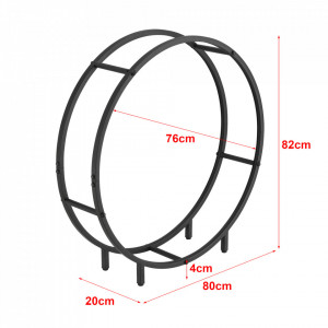 Suport lemne foc, 82 x 80 x 20 cm negru - P76477086 - Img 3