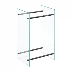 Suport lemne foc Oshawa Glas, 40x60x35cm, otel/sticla securizata, transparent/negru - P71901950 - Img 2