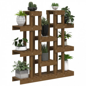 Suport pentru plante,maro miere,104,5x25x109,5cm lemn masiv pin - V822095V - Img 4