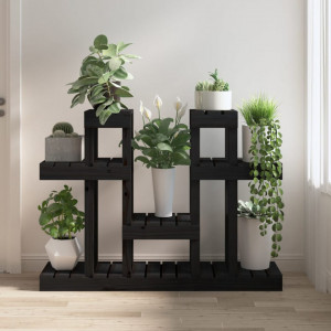 Suport pentru plante, negru, 104,5x25x77,5cm, lemn masiv de pin - V822101V - Img 2