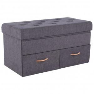 Taburet, scăunel, băncuţă cu spaţiu pentru depozitare, gri, 84x43x42 cm - TP221287 - Img 1