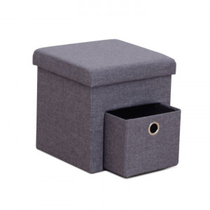 Taburet, scăunel cu spaţiu pentru depozitare, gri, 37x37x38 - TP221280 - Img 5
