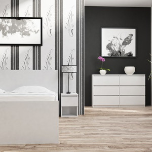 TECOA132 - Comoda 70 x 40 x 97 cm, Alb-Mat - Img 2