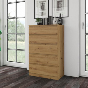 TECOAR108 - Comoda 70 x 40 x 112 cm, Stejar Artisan - Img 7