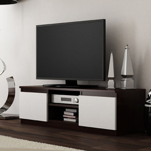 TECOTVM-A102 - Comoda TV 120 x 40 x 36 cm, Wenge-Alb-Mat - Img 2