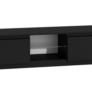 TECOTVN106 - Comoda TV 120 x 40 x 36 cm, Negru-Lucios - Img 2