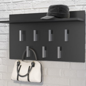 TECUIN104 - Cuier hol tip panou 70 x 20 x 40 cm - Negru-Mat - Img 1