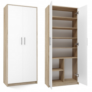 TEDUS-A101 - Dulap, 74 x 35 x 180 cm, Sonoma-Alb, PAL - Img 1