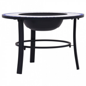 Vatră de foc cu mozaic, albastru & alb, 68 cm, ceramică - V46720V - Img 4
