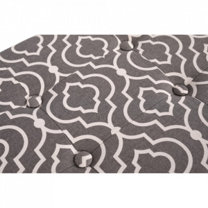 Bancă, băncuţă cu spaţiu pentru depozitare, gri cu imprimeu, 76x38x38 cm - TP297406 - Img 11