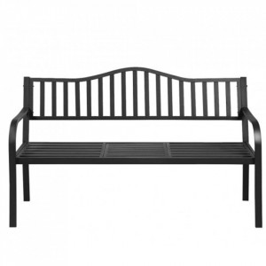 Bancă, băncuță de grădină cu masă, neagră, 150 cm - TP276422 - Img 9