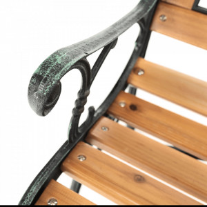 Bancă, băncuță de grădină, maro și neagră, 126 cm - TP276424 - Img 3